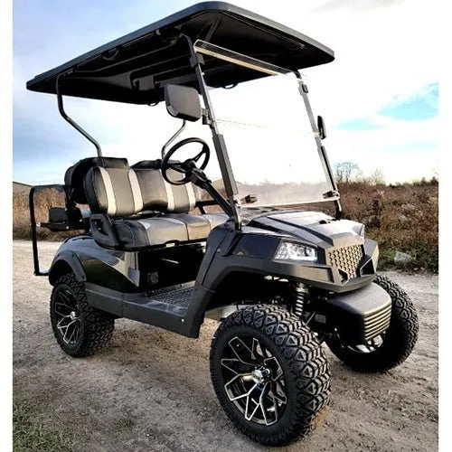 image_2026-02-27_201135374 Terminator 48v Electric Golf Cart Four Seater – Massive Rims/Tires Flip Seat – Optionally Fully Loaded – Black Model - Image 1