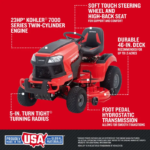 Craftsman T2400 – 46″ Hydrostatic Gas Riding Mower - Image 4