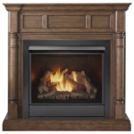 Duluth Forge Full Size Dual Fuel Ventless Gas Fireplace With Mantel – 32,000 BTU, Remote Control, Walnut Finish – Model# FDI32R-M-WN