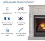 Duluth Forge Full Size Dual Fuel Ventless Gas Fireplace With Mantel – 32,000 BTU, Remote Control, Antique White Finish – Model# FDI32R-M-AW - Image 3