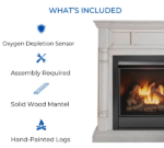 Duluth Forge Full Size Dual Fuel Ventless Gas Fireplace With Mantel – 32,000 BTU, Remote Control, Antique White Finish – Model# FDI32R-M-AW - Image 5