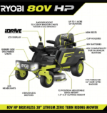 RYOBI 80V HP Brushless 30 in. Battery Electric Cordless Zero Turn Mower with 80V 10 Ah Batteries - Image 6