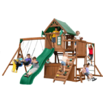 Knightsbridge Plus Complete Wooden Outdoor Playset with Monkey Bars, Slide, Rock Wall and Swing Set Accessories - Image 10