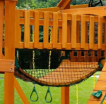 Gorilla Playsets Mountaineer Treehouse Wooden Swing Set with Tube Slide, Rope Ladder, and Sandbox - Image 4