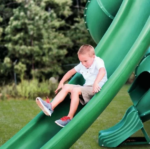 Gorilla Playsets Mountaineer Treehouse Wooden Swing Set with Tube Slide, Rope Ladder, and Sandbox - Image 5