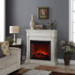 Duluth Forge Full Size Electric Fireplace – Remote Control, Antique White Finish – Model# EL1350-2-AW - Image 4