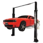 Asymmetric 2 Post Car Lift Clear Floor 9,000 lbs. Capacity Heavy Duty in Black - Image 2