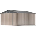 Patiowell 10 ft. W x 12 ft. D Size Upgrade Metal Storage Shed (119 sq. ft.)