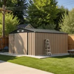 Patiowell 10 ft. W x 12 ft. D Size Upgrade Metal Storage Shed (119 sq. ft.) - Image 4
