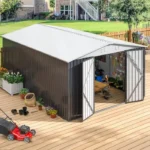 Patiowell 10 ft. W x 12 ft. D Size Upgrade Metal Storage Shed (119 sq. ft.) - Image 7