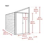 Arrow 4 ft. x 7 ft. Yardsaver Galvanized Steel Storage Shed - Image 7