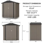 CRAFTSMAN 7-ft x 7-ft Resin Storage Shed (Floor Included) - Image 3