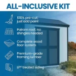 Gardena 8′ x 6′ Outdoor Wood Utility Shed - Image 9