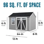 Heartland Coronado 12-ft x 8-ft Gable Style Wood Outdoor Storage Shed with Windows and Doors - Image 4