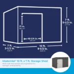 Modernist 10 ft. x 7 ft. Barn Door Storage Shed Suncast - Image 5