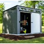 Modernist 10 ft. x 7 ft. Barn Door Storage Shed Suncast - Image 8