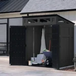Suncast Modernist 6 ft. x 5 ft. Resin Vertical Pent Storage Shed with Floor Kit - Image 3