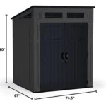 Suncast Modernist 6 ft. x 5 ft. Resin Vertical Pent Storage Shed with Floor Kit - Image 4