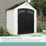 Suncast Vista 7 ft. x 4 ft. Resin Standard Modern Storage Shed with Floor Kit - Image 6