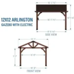 Arlington 12′ X 12′ Solid Wood Patio Gazebo - Image 11