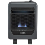 Bluegrass Living Natural Gas Vent Free Blue Flame Gas Space Heater With Base Feet – 10,000 BTU, T-Stat Control – Model# B10TNB-B