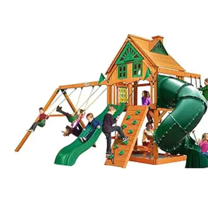 image_2026-03-01_203216306 Gorilla Playsets Mountaineer Treehouse Wooden Swing Set with Tube Slide, Rope Ladder, and Sandbox - Image 1