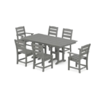 Polywood Lakeside 7-Piece Farmhouse Dining Set – Slate Grey