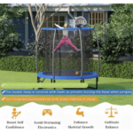Giantex 8FT 10FT 12FT Trampoline with Enclosure, ASTM Approved Outdoor Large Trampoline with Ladder - Image 2