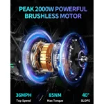 Ridstar MN26 1500W Unfoldable Fat Tire Mountain Ebike - Image 3