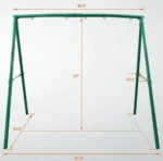 440lbs Extra Large Metal Swing Frame with 5 Hanging Hooks, Heavy Duty A-Frame Swing Stand - Image 7