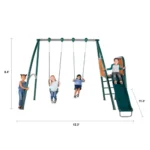 Sportspower Alta Oaks 10′ Heavy Duty Swing Set with Lifetime Warranty on 6′ Double Wall Slide - Image 4