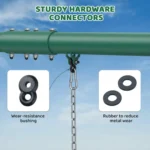 9.5′ Heavy Duty Metal Swing Set with Belt Swing, Trapeze Bar - Image 4