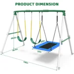 660lbs Heavy Duty Swing Set With 1 Platform Swing, 2 Belt Swings - Image 5