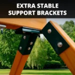 Gorilla Playsets Empire Extreme Wooden Swing Set with Monkey Bars, Clatter Bridge, Tower, and 3 Slides - Image 5